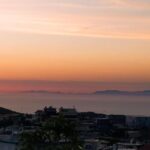 Panoramic sunset view from Embonas village in Rhodes Greece